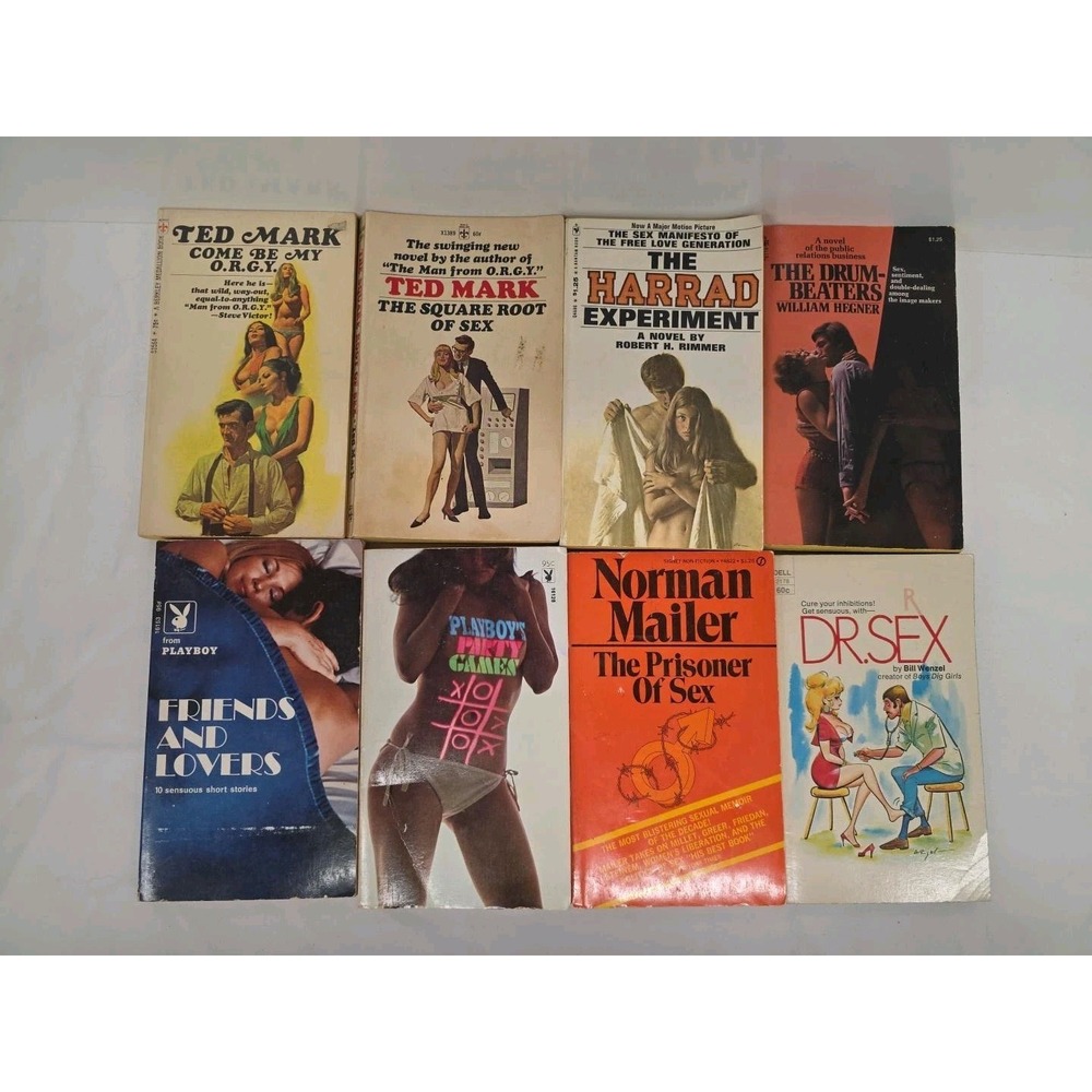 Vintage Adult Humor Paperback Lot 8 Playboy Ted Mark Mailer Rimmer 60s 70s